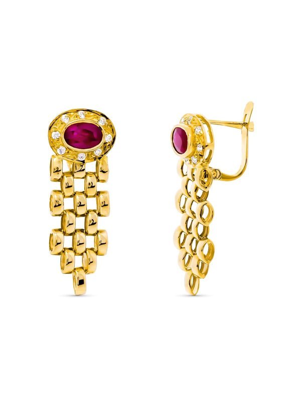 18K PENDIENTES ORO AMARILLO PANTER Y...