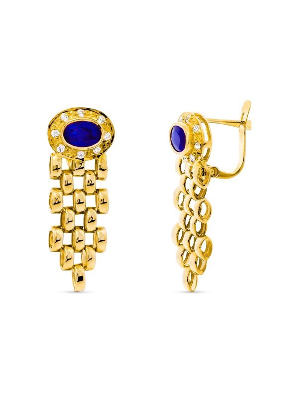 18K PENDIENTES ORO AMARILLO PANTER Y...