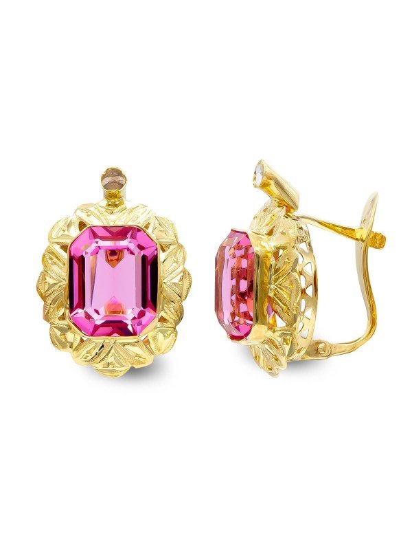 18K PENDIENTES ORO AMARILLO PIEDRA...