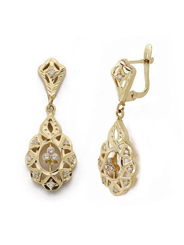 18K PENDIENTES CUBANAS 32X11 MM