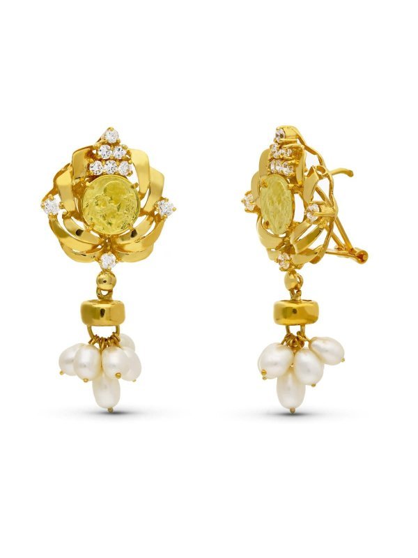 18K PENDIENTES ORO AMARILLO MADRE...