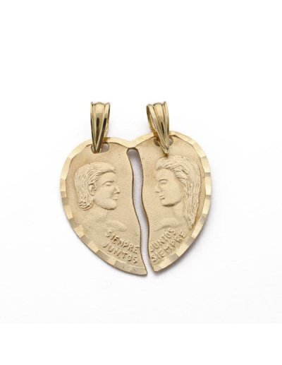 18K COLGANTE CORAZON PAREJA...