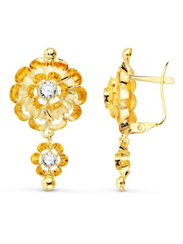 18K PENDIENTES ORO AMARILLO CUBANAS...