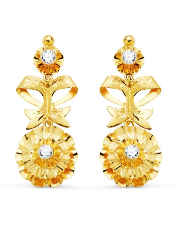 18K PENDIENTES ORO AMARILLO CUBANAS...