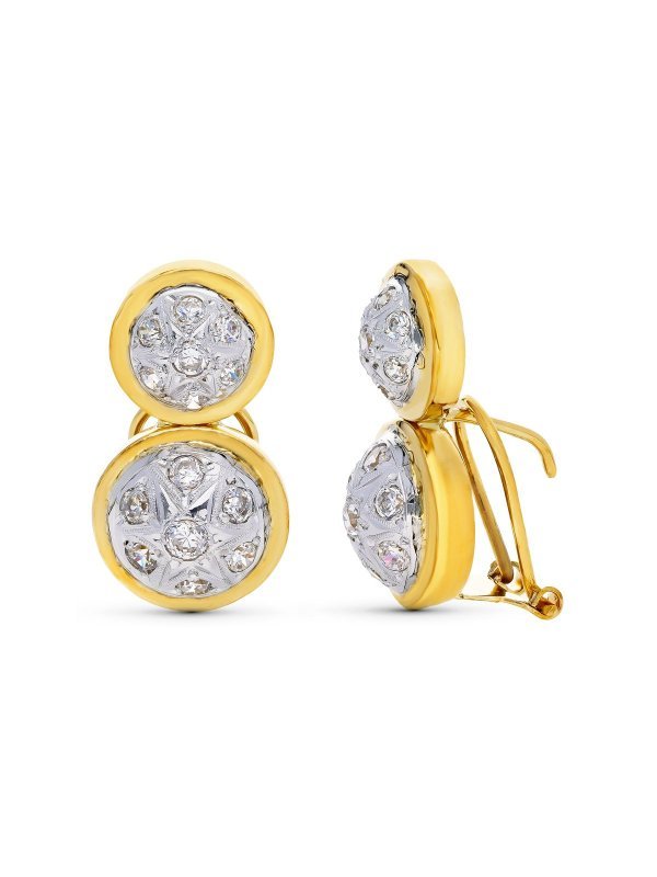 18K PENDIENTES PLATINO BICOLOR TU Y...
