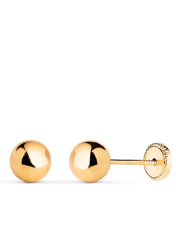 9K PENDIENTES ORO AMARILLO BOLAS...