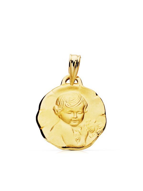 9K MEDALLA ANGEL QUERUBIN 15MM