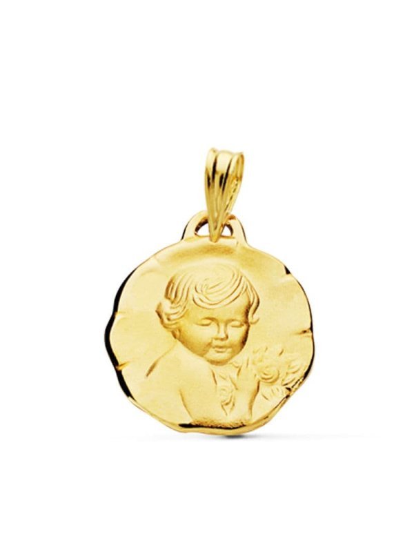9K MEDALLA ANGEL QUERUBIN 17 MM