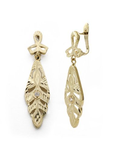 9K PENDIENTES CIGARRON 37X9 MM