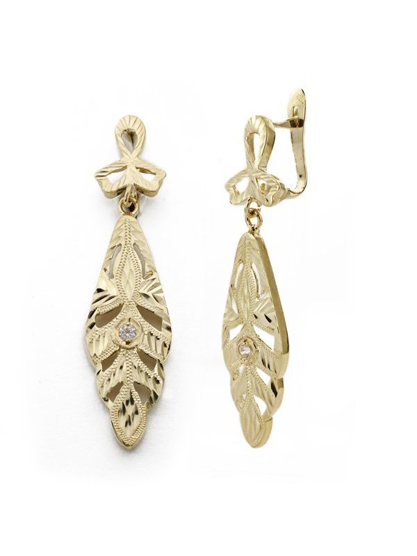 9K PENDIENTES CIGARRON 37X9 MM