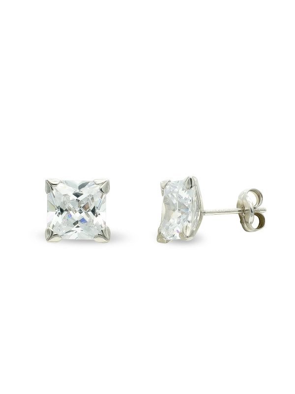 9K PENDIENTES ORO BLANCO CIRCONITA 7...