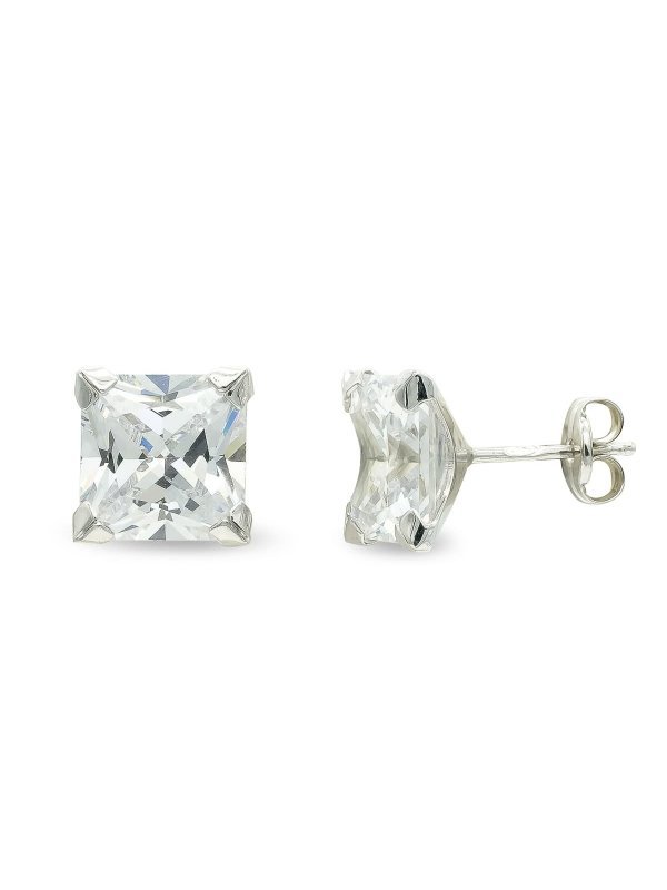 9K PENDIENTES ORO BLANCO CIRCONITA 8...