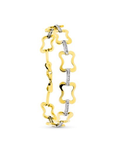 9K PULSERA ORO BICOLOR CON...