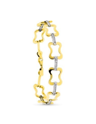 9K PULSERA ORO BICOLOR CON CIRCONITAS...