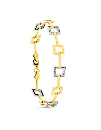 9K PULSERA ORO BICOLOR...