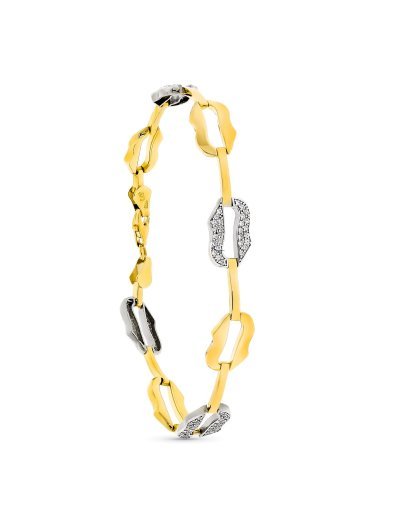 9K PULSERA ORO BICOLOR 19 CM