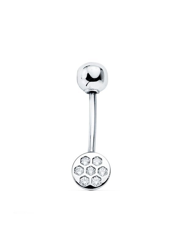9K PIERCING OMBLIGO ORO BLANCO...