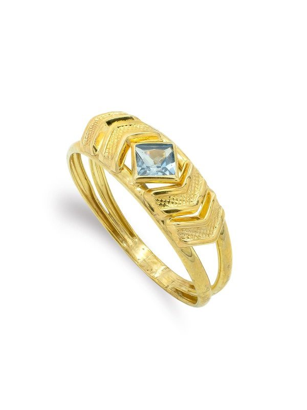 9K SORTIJA PIEDRA 4 MM COLOR AGUAMARINA
