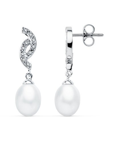 9K PENDIENTES ORO BLANCO...
