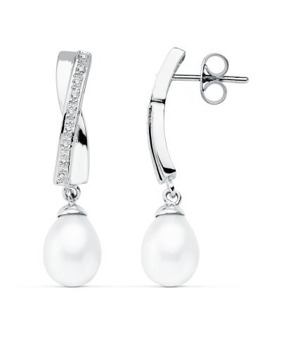 9K PENDIENTES ORO BLANCO...