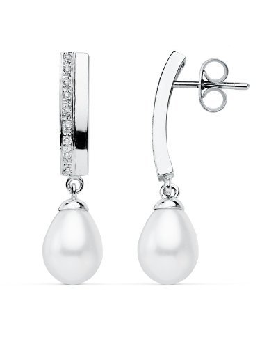 9K PENDIENTES ORO BLANCO...