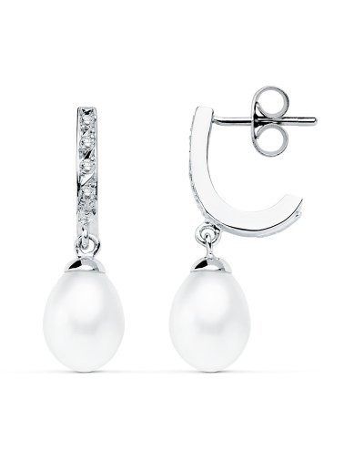 9K PENDIENTES ORO BLANCO...