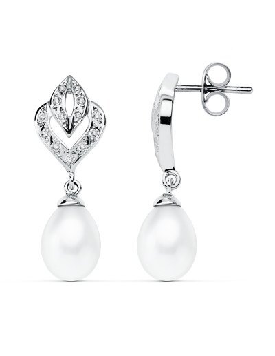 9K PENDIENTES ORO BLANCO...