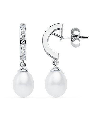 9K PENDIENTES ORO BLANCO...