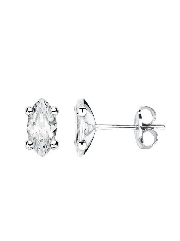 9K PENDIENTES ORO BLANCO PIEDRA GARRAS