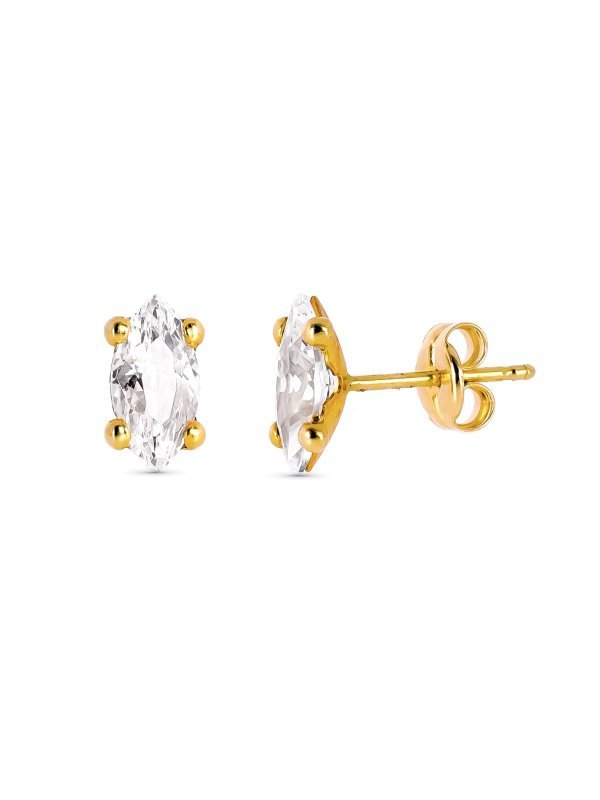 9K PENDIENTES PIEDRA GARRAS 12X6 MM