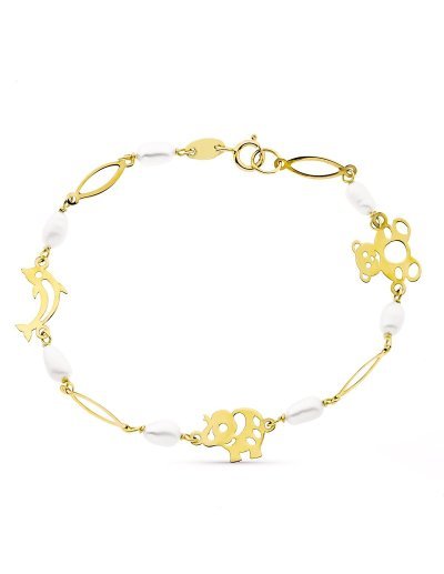 9K PULSERA ORO AMARILLO Y...