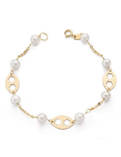 9K PULSERA PERLA Y MOTIVOS....