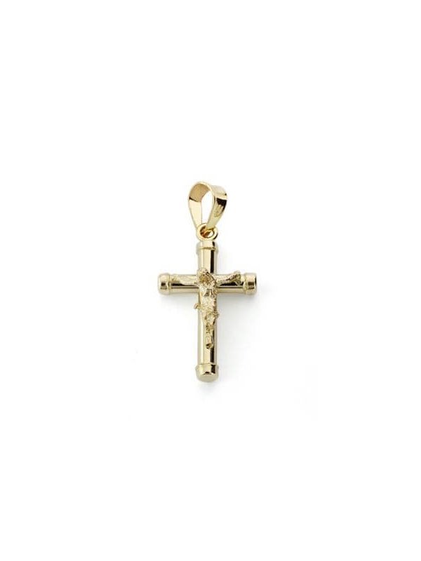 9K CRUZ ORO AMARILLO CRISTO 18X10 MM