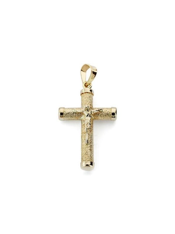 9K CRUZ ORO AMARILLO CRISTO 21X14X3 MM