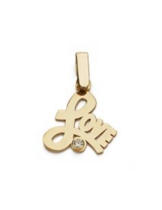 9K COLGANTE LOVE. 18X16 MM