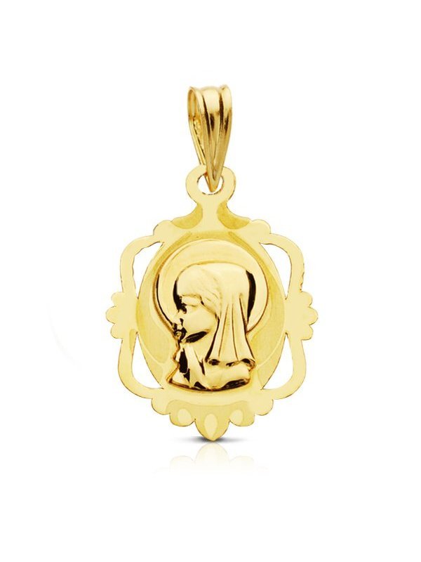 9K MEDALLA VIRGEN NIÑA 20X14 MM