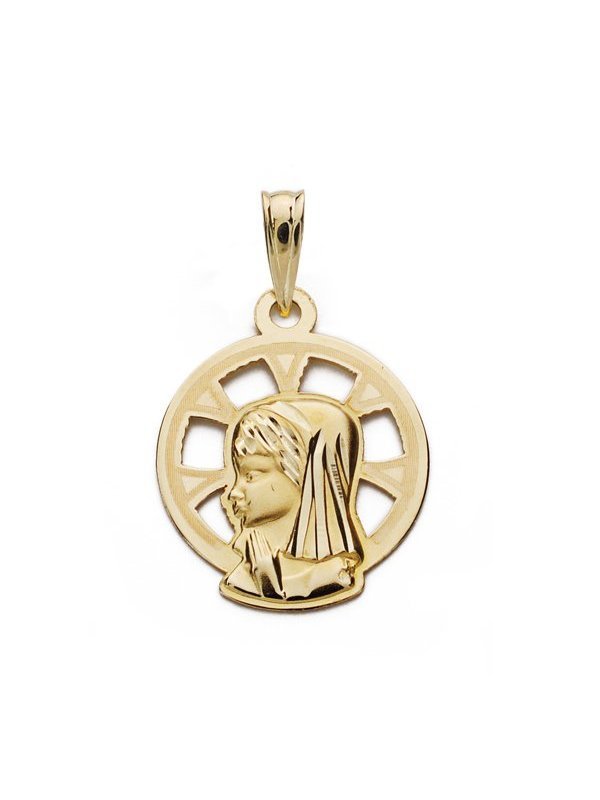 9K MEDALLA VIRGEN NIÑA .18X14 MM