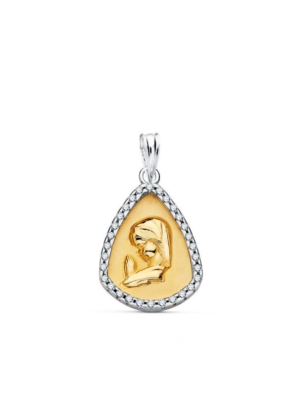 9K MEDALLA VIRGEN NIÑA 21X14 MM
