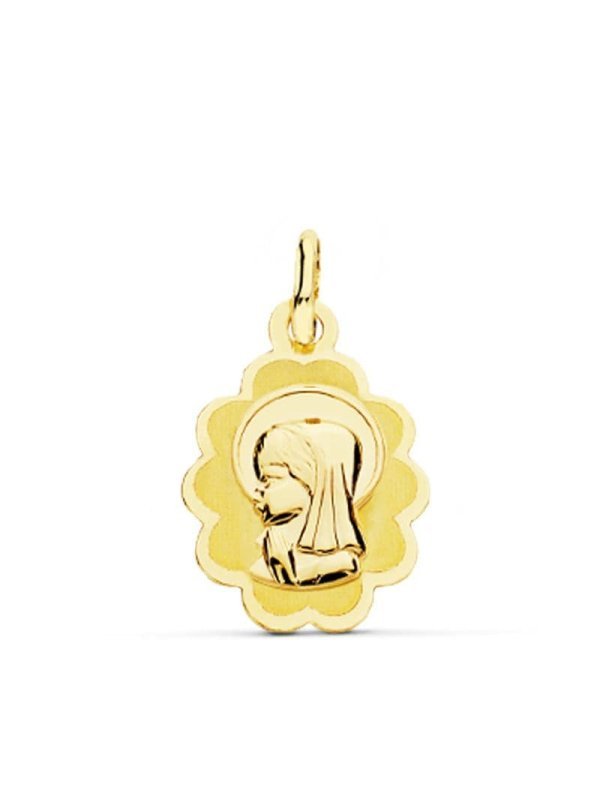 9K MEDALLA VIRGEN NIÑA LIGERA 17X12 MM