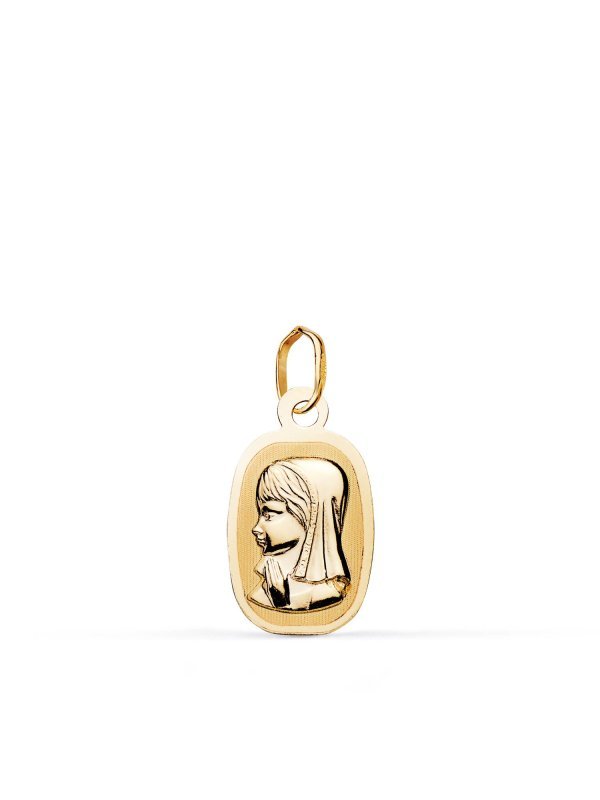 9K MEDALLA VIRGEN NIÑA LIGERA 17X10 MM