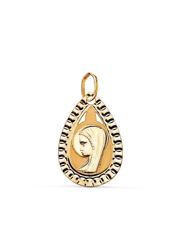 9K MEDALLA VIRGEN NIÑA LIGERA 20X13 MM