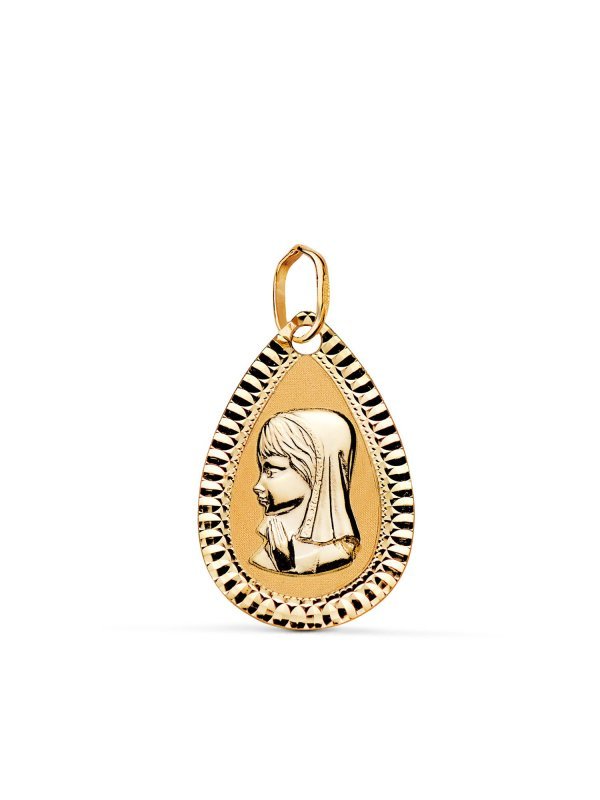 9K MEDALLA VIRGEN NIÑA LIGERA 20X13 MM