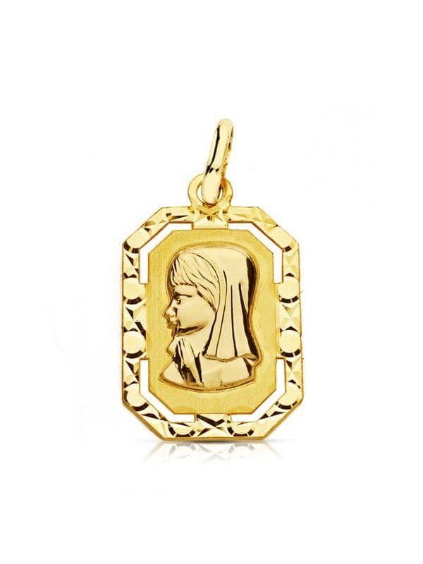 9K MEDALLA VIRGEN NIÑA LIGERA 20X12 MM