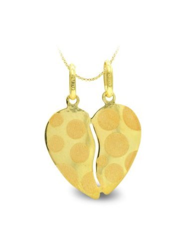 9K CORAZON PARTIDO LUNARES 17X15 MM