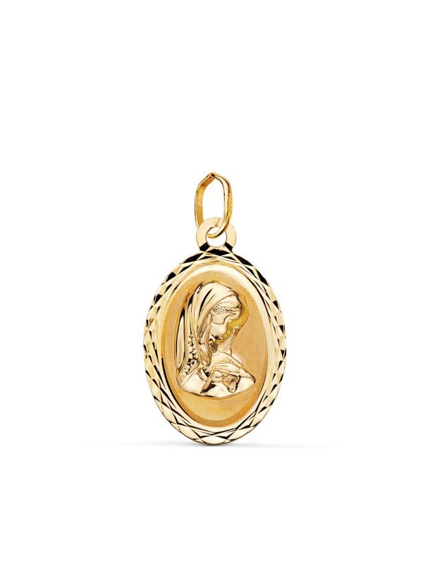 9K MEDALLA VIRGEN NIÑA LIGERA 19X12 MM