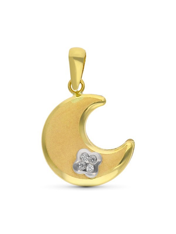 9K COLGANTE ORO BICOLOR LUNA CON...