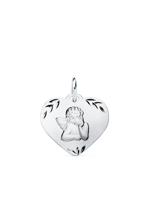 9K COLGANTE ORO BLANCO CORAZON CON...