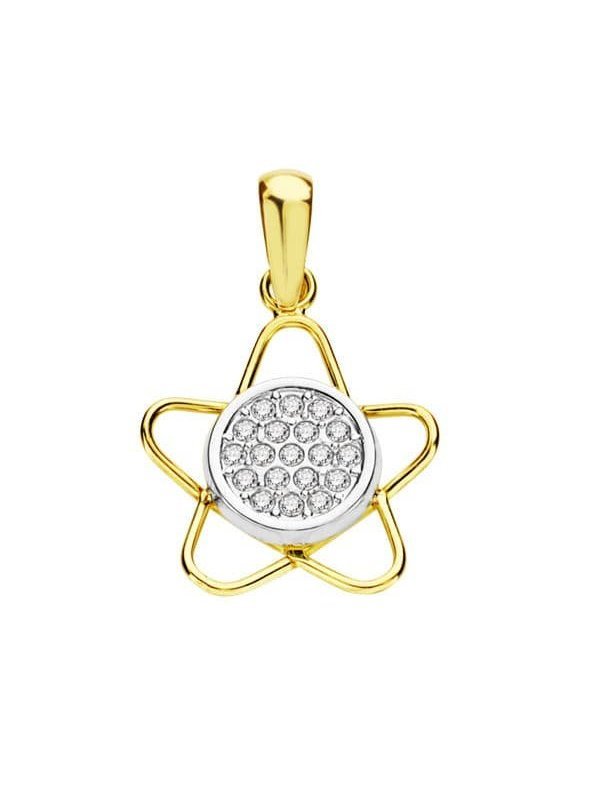 9K COLGANTE ORO BICOLOR CIRCONITAS...