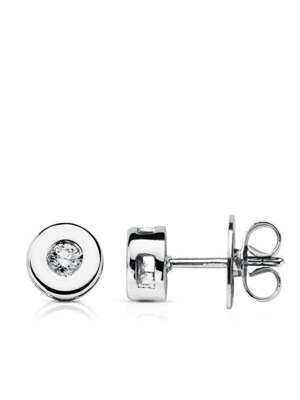 9K PENDIENTES ORO BLANCO CHATON...