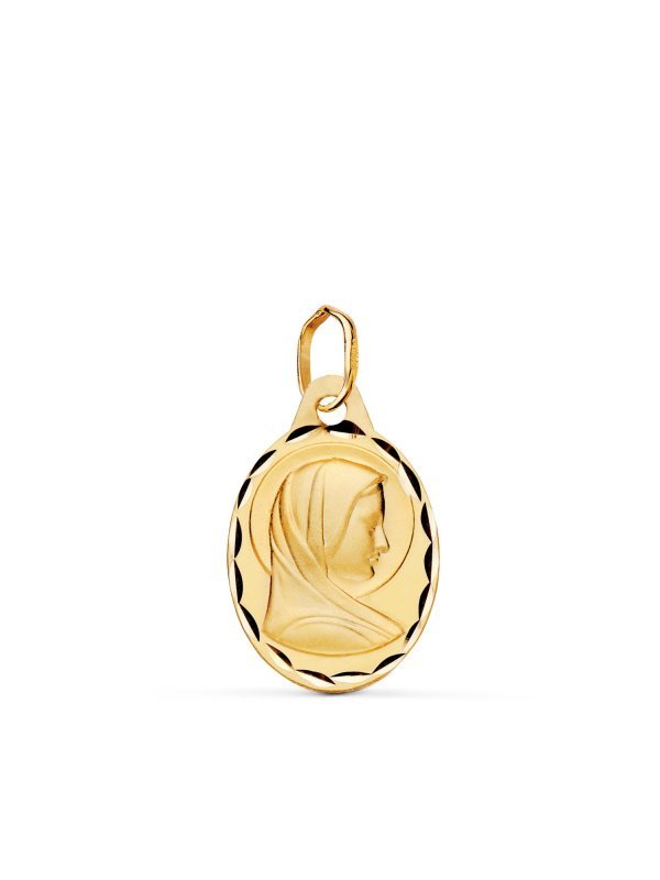 9K MEDALLA REDONDA VIRGEN MARIA EN...